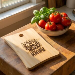 Snijplank She's got a knife