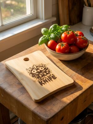 Snijplank She's got a knife